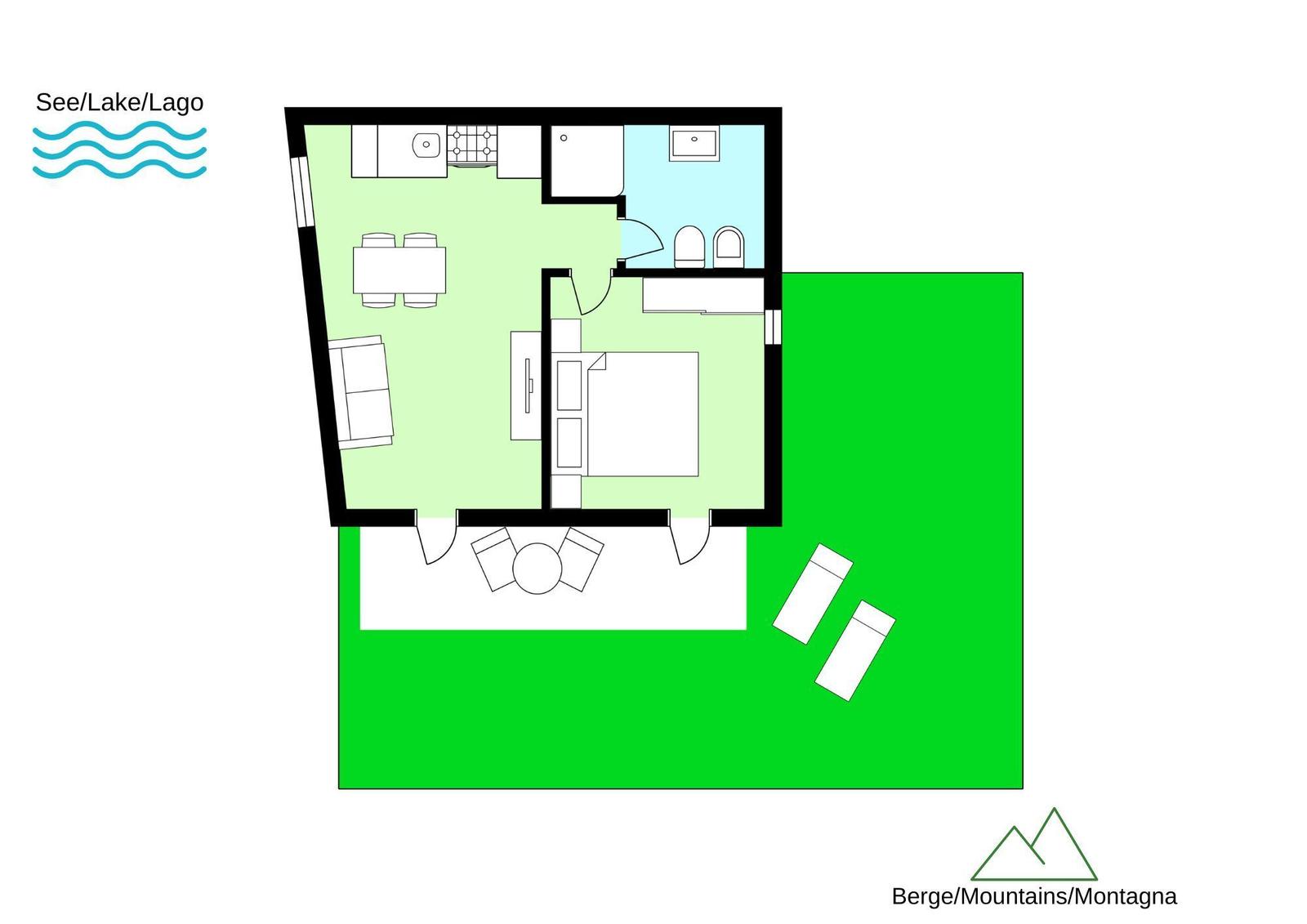 House with pool, view of mountains and fields