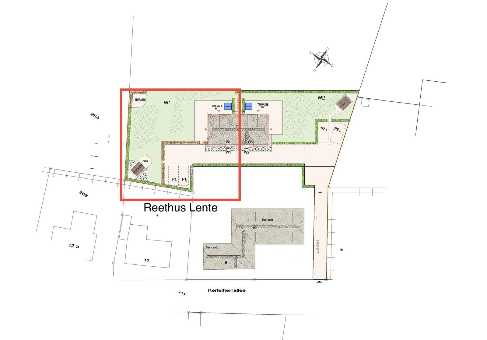 Ruhraum und Sauna im Reethus Lente DG. Plan zeigt Anordnung und Zugänge.