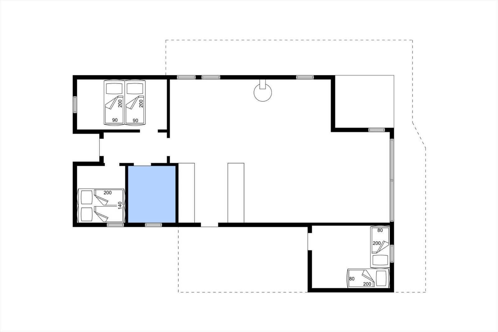 Wohnung mit drei Schlafzimmern und einer Küche