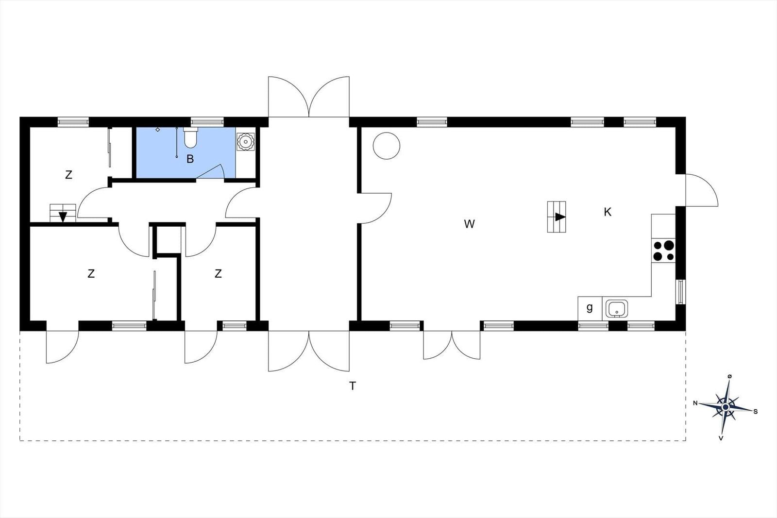The apartment has two rooms and a bathtub. One room has a window.