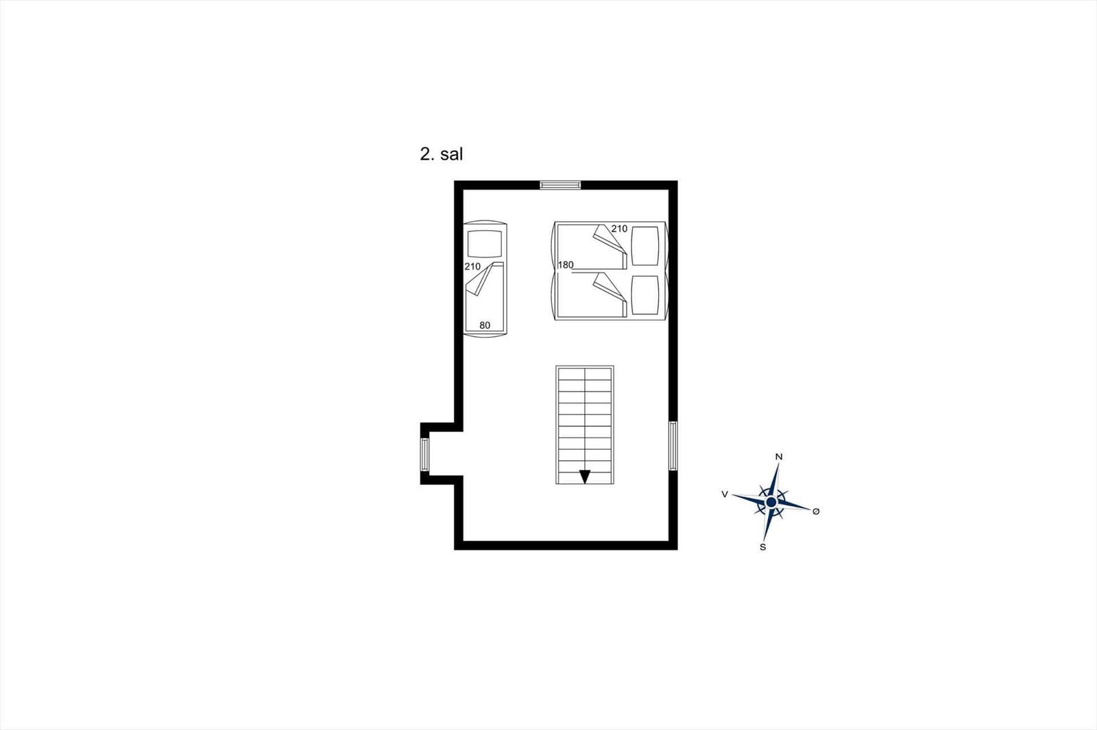 Annex with sleeping area, bathroom, and toilet. Sofa and double bed.