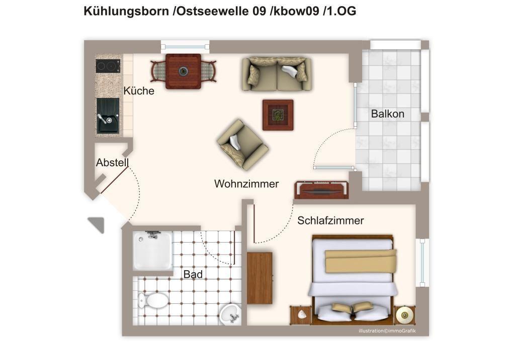 Wohn-Essbereich mit Couch