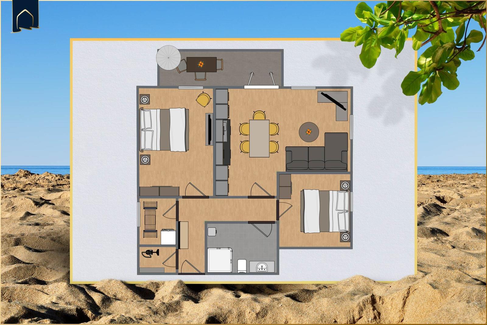 Aufnahme des Eingangsbereichs mit Aufzug und Treppe.
