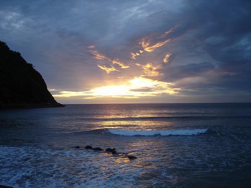 Sonnenuntergang an der Küste von Devon