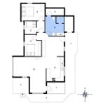 Wohnung mit drei Schlafzimmern, Küche, Bad und Terrasse.