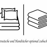 Bettwäsche und Handtücher optional zubuchbar
