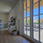 Wohn- und Essbereich mit Blick auf die Terrasse und Garten.