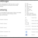 Symbolerklärung für Ferienhausplan mit Raumbezeichnungen und Möbeln.