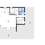 Wohnung mit Küche, Schlafzimmer und Bad. Flur und Terrasse.
