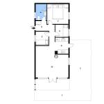 Apartment with kitchen, living room, bedrooms, and bathroom. Hall with entrance.