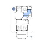 This house has three bedrooms, a sauna, and a covered terrace.