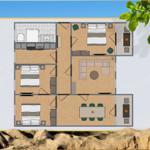 Dreizimmer-Apartment mit Küche, Wohn- und Essbereich, Bad und Terrasse