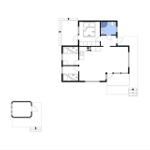 Funktionaler Grundriss mit Schlafzimmer, Küche und Bad.