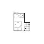 Kellerbereich mit Raumteilen und Maßangaben