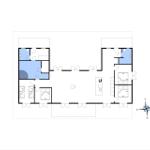 Funktionaler Grundriss mit Küche, Schlafzimmern und Badezimmern.