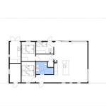 Funktionaler Grundriss mit Schlafzimmer, Küche und Bad.