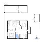 Basement and living area with four bedrooms and bathroom.