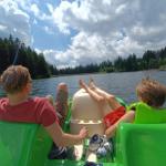 Tretboot fahren am Kuttelbacher Teich- fußläufig erreichbar