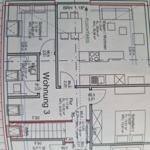 Apartment 3 with bedroom, bathroom, and living area with kitchen.