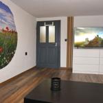 Blick von der Couch in Richtung Fernseher