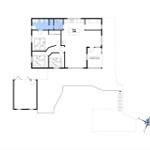 Functional floor plan with bedrooms, kitchen, and covered terrace.