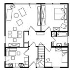 Funktionaler Grundriss mit Küche, Wohn- und Schlafbereich sowie Bad und Toilette.