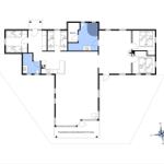 Functional floor plan with sauna, kitchen, and covered terrace.