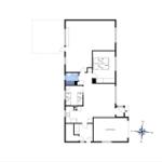 Wohnung mit drei Schlafzimmern, Küche, Bad und Carport.