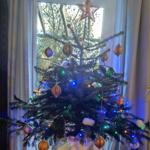Weihnachtsdekoration: echter Baum