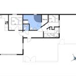 Wohnung mit Sauna, Küche und Schlafzimmer