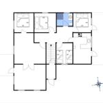 Funktionaler Grundriss mit Schlafzimmern, Küche und Bad.