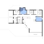 Dieses Haus hat drei Schlafzimmer, eine Küche und zwei überdachte Terrassen.