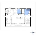 This apartment has three bedrooms, a kitchen, a sauna, and a covered terrace.