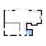 Wohnung mit Küche, Bad und Treppenhaus