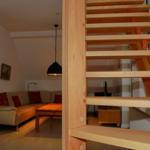 Blick ins Wohnzimmer der Maisonette