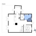Floor plan shows kitchen, sauna, and bedrooms with stairs.