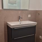 Badezimmer mit Spiegelschrank und Waschbecken