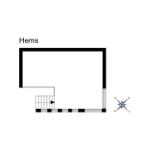 Hems: floor plan with entrance and stairs to upper level.
