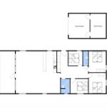 Floor plan shows living area, kitchen, three bedrooms and two bathrooms with carport.