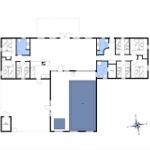Grosses Ferienhaus mit Pool, Sauna und mehreren Schlafzimmern.
