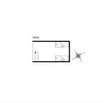 Hems: Grundriss mit zwei Schlafzimmern und Treppe