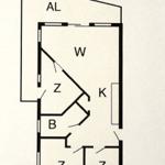 Wohnung mit Küche, Wohnzimmer, zwei Schlafzimmern und Bad