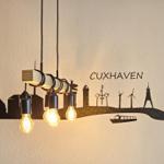 Ceiling light with Cuxhaven silhouette and bulbs