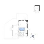 Apartment with bedroom, kitchen, and bathroom. Separate space for ski equipment.