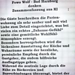 Zusammenfassung von Bewertungen von KI
Ein ganz ganz  großer Dank gilt daher all* unseren lieben Gästen für dieses  Ergebnis
