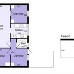 The apartment has a terrace, kitchen, bathroom, and three bedrooms.