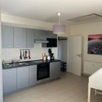 Sehr gut eingerichtete Küchenzeile im Wohnzimmer.