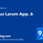 Haus Larum App. 6 erhielt 9,0 von 10 bei den Booking.com Reisendenbewertungspreisen 2026.