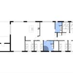 Apartment with kitchen, bathroom, and multiple bedrooms