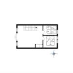 Apartment with three bedrooms and stairs to upper floor.